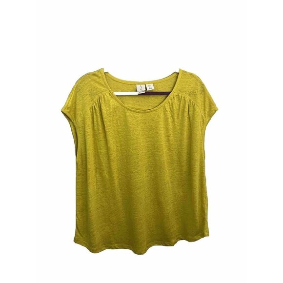 Joie Tops - Joie Linen Tshirt Boxy Burnt Out Short Sleeve Size Large Green